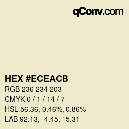 カラーコード: HEX #ECEACB | qconv.com