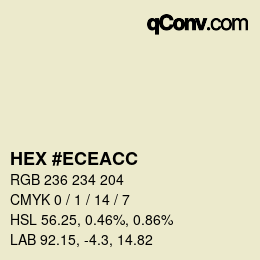 カラーコード: HEX #ECEACC | qconv.com