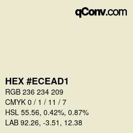 カラーコード: HEX #ECEAD1 | qconv.com