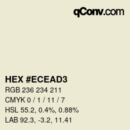 カラーコード: HEX #ECEAD3 | qconv.com