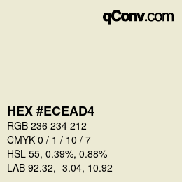 Color code: HEX #ECEAD4 | qconv.com