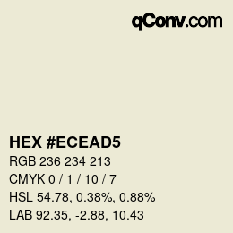 カラーコード: HEX #ECEAD5 | qconv.com