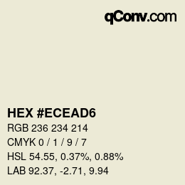Color code: HEX #ECEAD6 | qconv.com