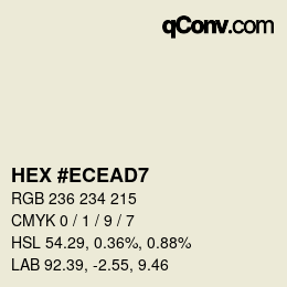 カラーコード: HEX #ECEAD7 | qconv.com