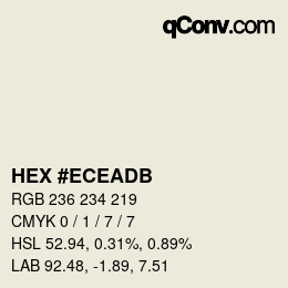 カラーコード: HEX #ECEADB | qconv.com