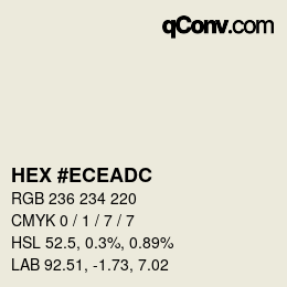 カラーコード: HEX #ECEADC | qconv.com