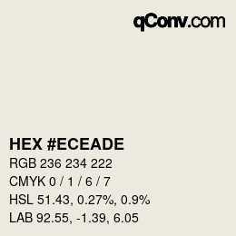 カラーコード: HEX #ECEADE | qconv.com