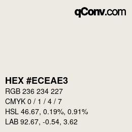 カラーコード: HEX #ECEAE3 | qconv.com