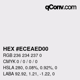 Color code: HEX #ECEAED00 | qconv.com