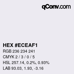 カラーコード: HEX #ECEAF1 | qconv.com