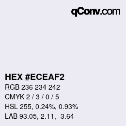 カラーコード: HEX #ECEAF2 | qconv.com