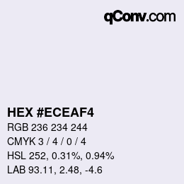 Color code: HEX #ECEAF4 | qconv.com