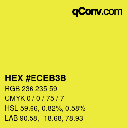 Color code: HEX #ECEB3B | qconv.com