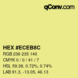 カラーコード: HEX #ECEB8C | qconv.com