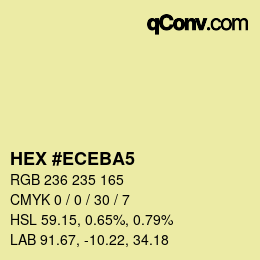 カラーコード: HEX #ECEBA5 | qconv.com