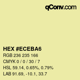 Color code: HEX #ECEBA6 | qconv.com