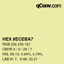 Farbcode: HEX #ECEBA7 | qconv.com