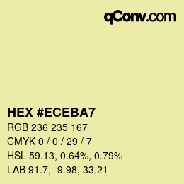 Color code: HEX #ECEBA7 | qconv.com