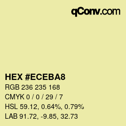颜色代码: HEX #ECEBA8 | qconv.com
