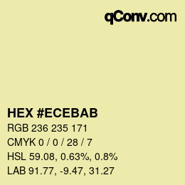 Color code: HEX #ECEBAB | qconv.com