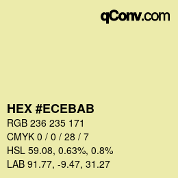 カラーコード: HEX #ECEBAB | qconv.com