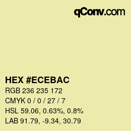 Color code: HEX #ECEBAC | qconv.com