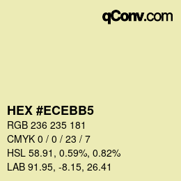 Color code: HEX #ECEBB5 | qconv.com