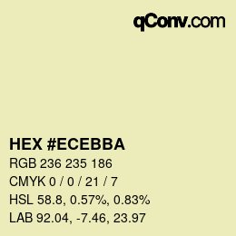 Color code: HEX #ECEBBA | qconv.com