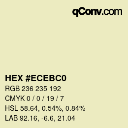 Color code: HEX #ECEBC0 | qconv.com