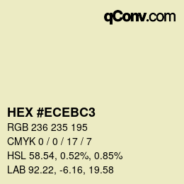 Color code: HEX #ECEBC3 | qconv.com