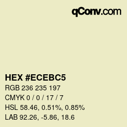 Color code: HEX #ECEBC5 | qconv.com