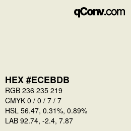 颜色代码: HEX #ECEBDB | qconv.com