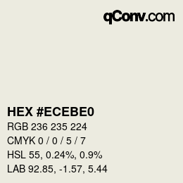 Color code: HEX #ECEBE0 | qconv.com