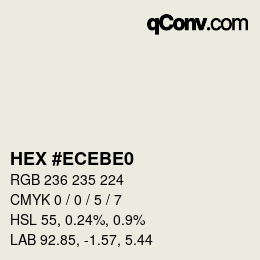 カラーコード: HEX #ECEBE0 | qconv.com