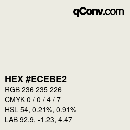 カラーコード: HEX #ECEBE2 | qconv.com