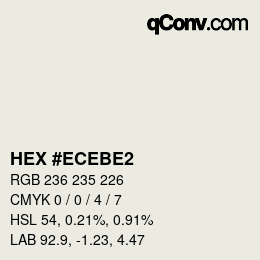 Farbcode: HEX #ECEBE2 | qconv.com