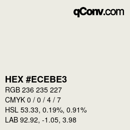 カラーコード: HEX #ECEBE3 | qconv.com