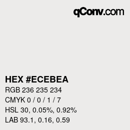 颜色代码: HEX #ECEBEA | qconv.com