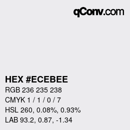 カラーコード: HEX #ECEBEE | qconv.com