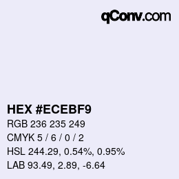 カラーコード: HEX #ECEBF9 | qconv.com