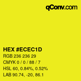 颜色代码: HEX #ECEC1D | qconv.com
