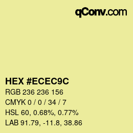 Color code: HEX #ECEC9C | qconv.com
