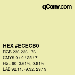 Color code: HEX #ECECB0 | qconv.com