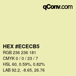 カラーコード: HEX #ECECB5 | qconv.com