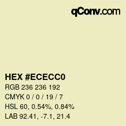 カラーコード: HEX #ECECC0 | qconv.com