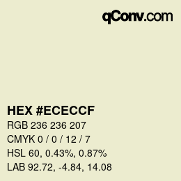 カラーコード: HEX #ECECCF | qconv.com