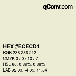 Color code: HEX #ECECD4 | qconv.com