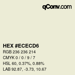 Color code: HEX #ECECD6 | qconv.com