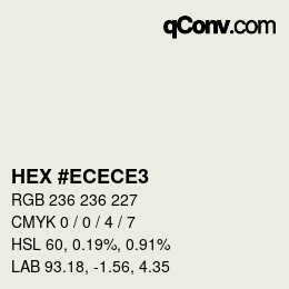 Color code: HEX #ECECE3 | qconv.com