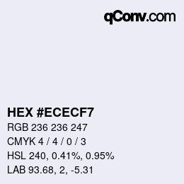 カラーコード: HEX #ECECF7 | qconv.com
